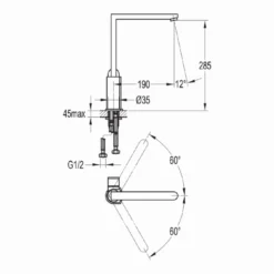 Flova Smart Single Lever Kitchen Mixer -Vado Shop flova smart single lever kitchen mixer technical smkitch
