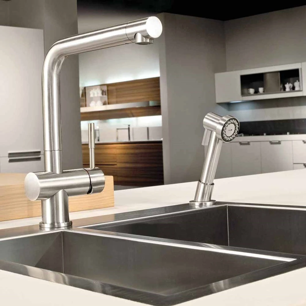 Gessi Oxygen Single Lever Kitchen Mixer With Swivel Spout & Separate Pull Out Spray - Chrome 1 Gessi Oxygen Single Lever Kitchen Mixer With Swivel Spout & Separate Pull Out Spray - Chrome