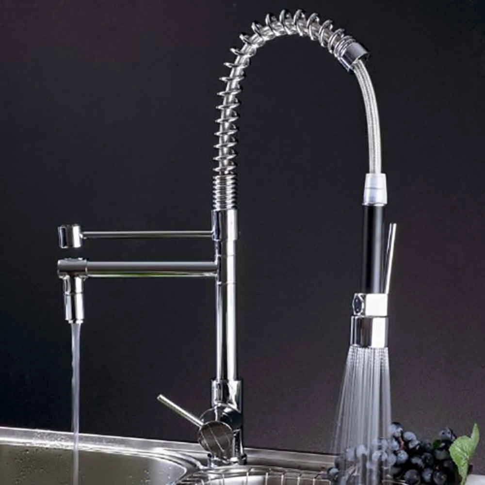 Gessi Oxygen Hi-Tech Professional Kitchen Mixer With Swivel Spout & Pull Out Spray - Brushed Nickel 4 Gessi Oxygen Hi-Tech Professional Kitchen Mixer With Swivel Spout & Pull Out Spray - Brushed Nickel - Image 4