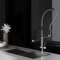 Gessi Oxygen Hi-Tech Professional Kitchen Mixer With Swivel Spout & Pull Out Spray - Brushed Nickel 9 Gessi Oxygen Hi-Tech Professional Kitchen Mixer With Swivel Spout & Pull Out Spray - Brushed Nickel -Vado Shop gessi 941031 detail2