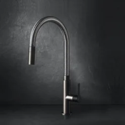 Gessi Mesh Single Lever Mono Kitchen Mixer With Woven Metal Swivel Spout - Brushed Nickel