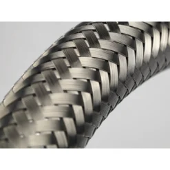 Gessi Mesh Single Lever Mono Kitchen Mixer With Woven Metal Pull Down Spout And Double Jet Spray - Brushed Nickel 6 Gessi Mesh Single Lever Mono Kitchen Mixer With Woven Metal Pull Down Spout And Double Jet Spray - Brushed Nickel -Vado Shop gessi mesh woven spout close up