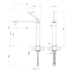 Gessi I-Spa Single Lever Mono Kitchen Mixer Tap - Chrome -Vado Shop gessiispa 38512031 tech