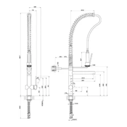 Gessi Oxygen Hi-Tech Professional Kitchen Mixer With Swivel Spout & Pull Out Spray - Brushed Nickel 13 Gessi Oxygen Hi-Tech Professional Kitchen Mixer With Swivel Spout & Pull Out Spray - Brushed Nickel -Vado Shop gessioxygen 00941 tech