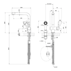 Gessi Oxygen Single Lever Kitchen Mixer With Swivel Spout & Separate Pull Out Spray - Chrome 9 Gessi Oxygen Single Lever Kitchen Mixer With Swivel Spout & Separate Pull Out Spray - Chrome -Vado Shop gessioxygen 16556 tech