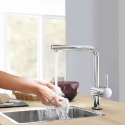 Grohe Minta Touch Electronic Mono Sink Mixer With L-Spout & Pull Out Mousseur - Super Steel -Vado Shop grohe 31360000 detail2