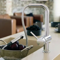 Grohe Minta Touch Electronic Mono Sink Mixer With L-Spout & Pull Out Mousseur - Super Steel