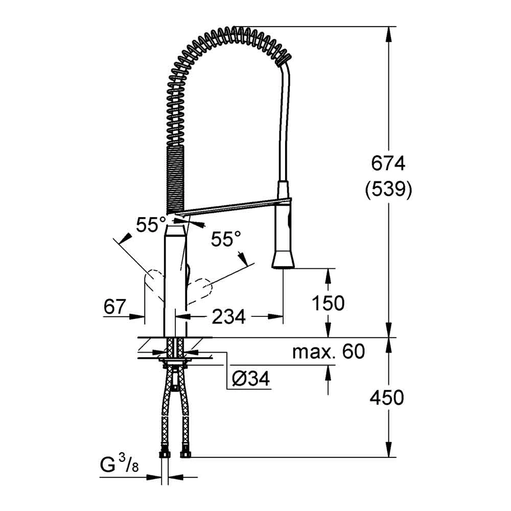 Grohe K7 Professional Mono Sink Mixer With Flexible Pull Out Spray - Chrome 6 Grohe K7 Professional Mono Sink Mixer With Flexible Pull Out Spray - Chrome - Image 6