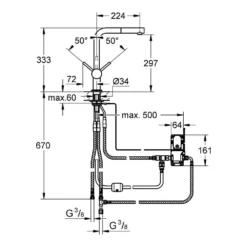 Grohe Minta Touch Electronic Mono Sink Mixer With L-Spout & Pull Out Mousseur - Super Steel -Vado Shop groheminta 31360000 tech