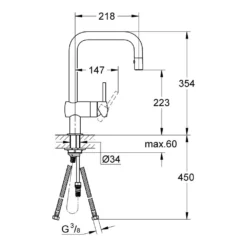 Grohe Minta Single Lever Mono Sink Mixer With Extractable Trigger Spray - Starlight Chrome -Vado Shop groheminta 32322 tech