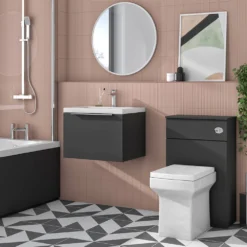 Harbour Alchemy 500mm Wall Hung Vanity Unit & Basin - Gloss White -Vado Shop harbou alchemy 500mm matt grey vanity unit chrome handle lifestyle2