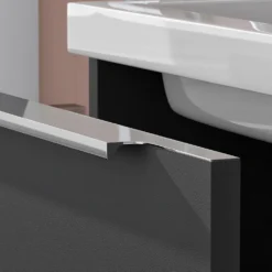 Harbour Alchemy 800mm Wall Hung Vanity Unit & Basin - Gloss White -Vado Shop harbou alchemy 500mm matt grey vanity unit chrome handle lifestyle3 2