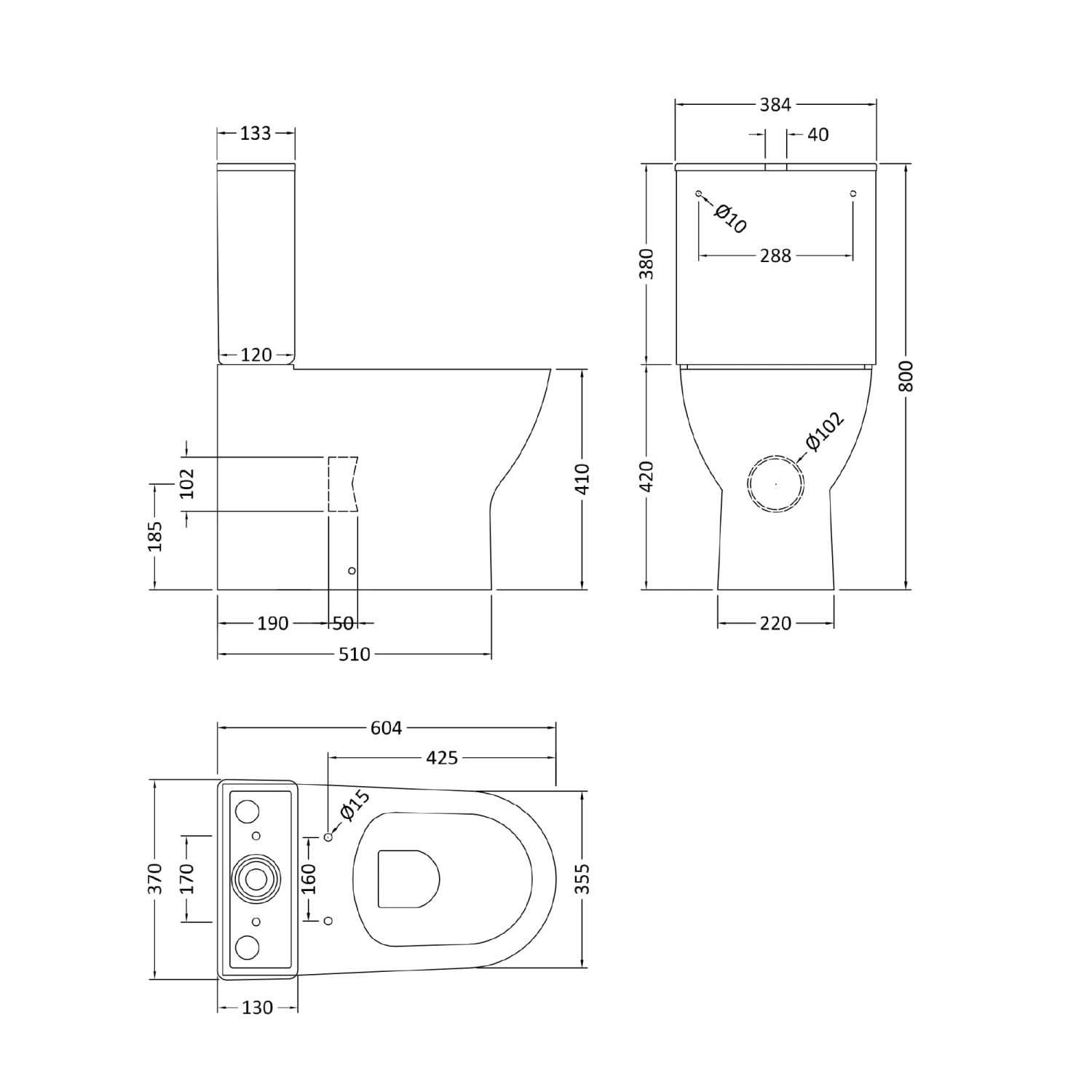 Harbour Acclaim Compact Rimless BTW Close-Coupled Toilet & Soft Close Seat 5 Harbour Acclaim Compact Rimless BTW Close-Coupled Toilet & Soft Close Seat - Image 5