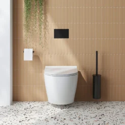 Harbour Acclaim Rimless Wall Hung Toilet & Soft Close Seat -Vado Shop harbour acclaim rimless wall hung toilet lifestyle2 scaled