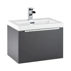 Harbour Alchemy 500mm Wall Hung Vanity Unit & Basin - Gloss White -Vado Shop harbour alchemy 500mm graphite grey vanity unit cutout