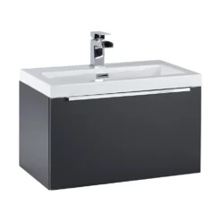 Harbour Alchemy 600mm Wall Hung Vanity Unit & Basin - Gloss White -Vado Shop harbour alchemy 600mm graphite grey vanity unit cutout