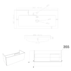 Harbour Alchemy 800mm Wall Hung Vanity Unit & Basin - Gloss White -Vado Shop harbour alchemy 800mm wall vanity unit tech