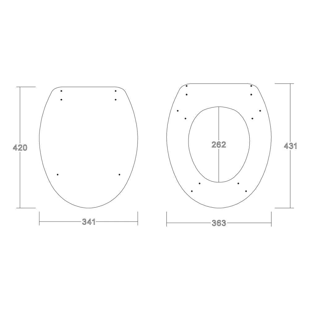 Harbour Dark Oak Vinyl Wrapped Soft Close Wooden Toilet Seat 3 Harbour Dark Oak Vinyl Wrapped Soft Close Wooden Toilet Seat - Image 3