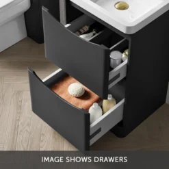 Harbour Clarity 500mm Floorstanding Vanity Unit & Countertop - Gloss White -Vado Shop harbour clarity 500mm floorstanding vanity unit matt graphite grey drawers bottom banner