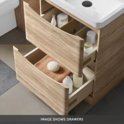 Harbour Clarity 600mm Floorstanding Vanity Unit & Countertop - Matt Graphite Grey - Vellamo 460mm Basin -Vado Shop harbour clarity 600mm floorstanding vanity unit driftwood oak drawers bottom banner