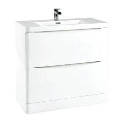 Harbour Clarity 900mm Floorstanding Vanity Unit & Basin - Gloss White -Vado Shop harbour clarity 900 floor unit basin gloss white cutout