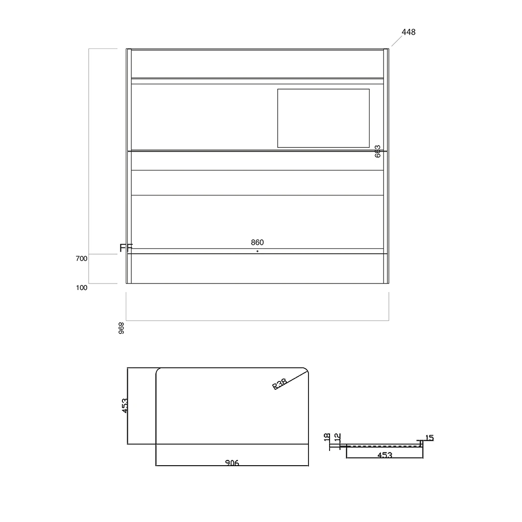 Harbour Clarity 900mm Floorstanding Vanity Unit & Countertop - Indigo Blue - Drench Sophia 600mm Basin 10 Harbour Clarity 900mm Floorstanding Vanity Unit & Countertop - Indigo Blue - Drench Sophia 600mm Basin - Image 10