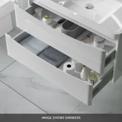 Harbour Clarity 900mm Wall Mounted Vanity Unit & Countertop - Bardolino Driftwood Oak -Vado Shop harbour clarity 900mm wall hung vanity unit gloss white drawers bottom banner