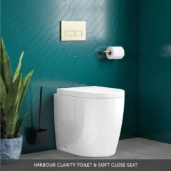 Vellamo Aspire 1100mm Matt Grey 2 Door Combination Ceramic Basin & Toilet Unit With Matt Black Handles & Overflow - No Cistern Or Toilet -Vado Shop harbour clarity back to wall toilet banner lifestyle 1
