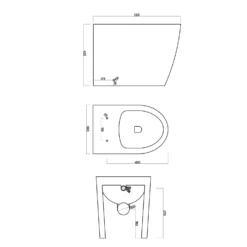 Harbour Clarity Back To Wall Modern Toilet & Soft Close Seat 9 Harbour Clarity Back To Wall Modern Toilet & Soft Close Seat -Vado Shop harbour clarity back to wall toilet tech drawing update