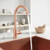 Vellamo Kara Single Lever Mono Kitchen Mixer Tap With Complete Filter Kit - Brushed Copper