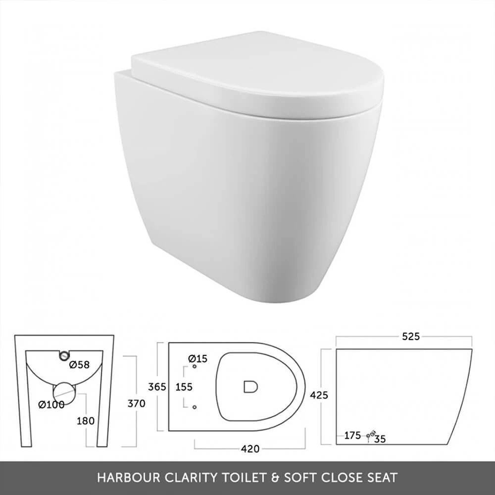Harbour Icon 1100mm Right Hand Combination Bathroom Toilet & Sink Unit With Harbour Toilet And Cistern - Graphite Grey 9 Harbour Icon 1100mm Right Hand Combination Bathroom Toilet & Sink Unit With Harbour Toilet And Cistern - Graphite Grey - Image 9