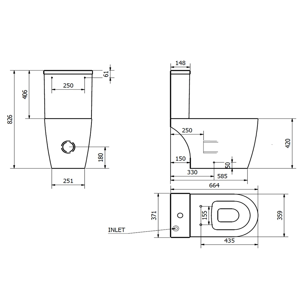 Harbour Clarity Modern Close Coupled Toilet & Soft Close Seat 6 Harbour Clarity Modern Close Coupled Toilet & Soft Close Seat - Image 6