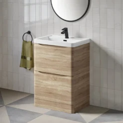 Harbour Clarity 600mm Floorstanding Vanity Unit & Basin - Bardolino Driftwood Oak