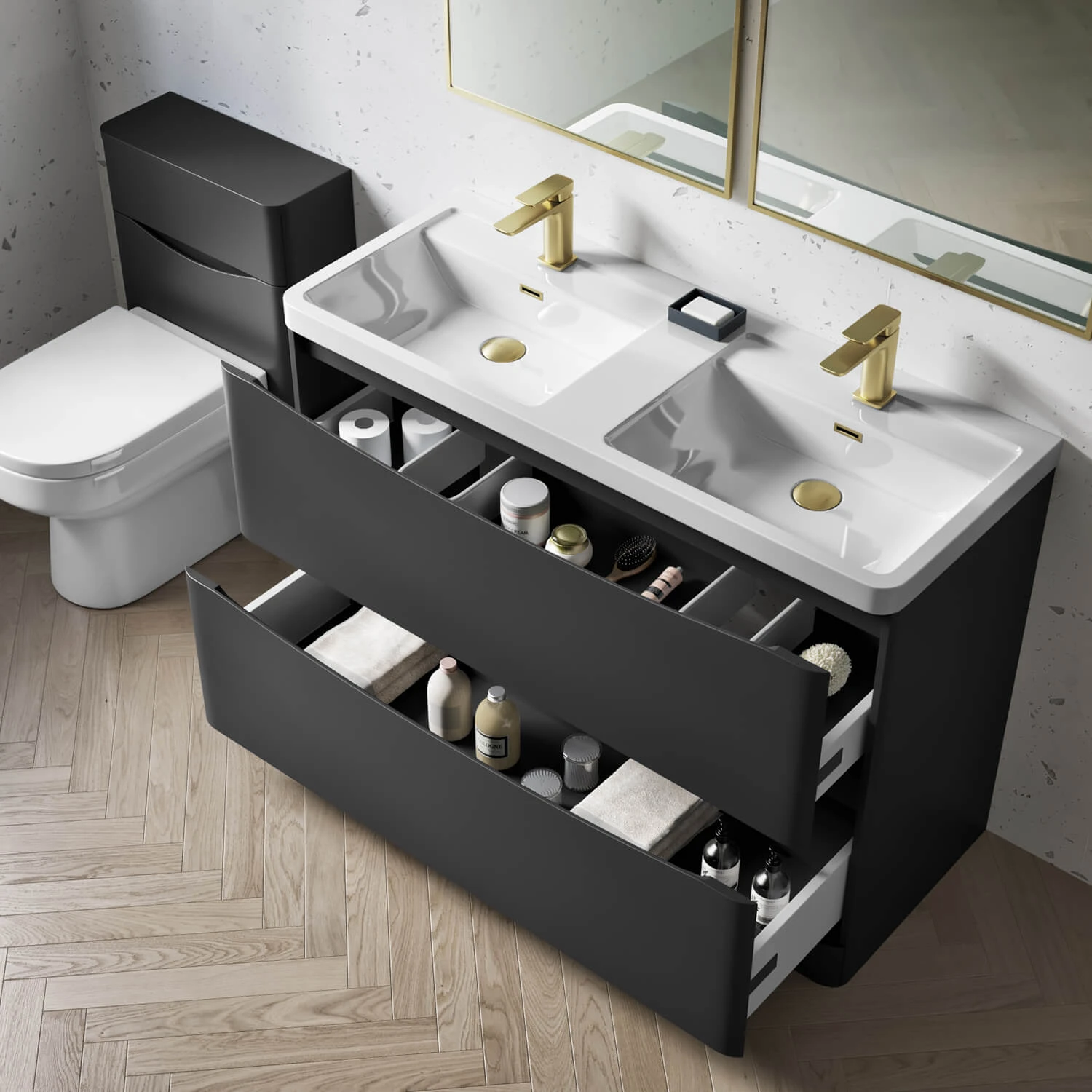 Harbour Clarity 1200mm Floorstanding Vanity Unit & Double Basin - Gloss White 4 Harbour Clarity 1200mm Floorstanding Vanity Unit & Double Basin - Gloss White - Image 4