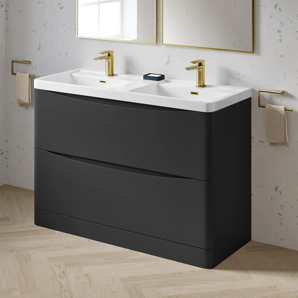Harbour Clarity 1200mm Floorstanding Vanity Unit & Double Basin - Gloss White 2 Harbour Clarity 1200mm Floorstanding Vanity Unit & Double Basin - Gloss White - Image 2