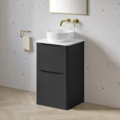 Harbour Clarity 500mm Floorstanding Vanity Unit & Countertop - Gloss White