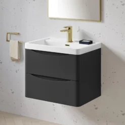 Harbour Clarity 600mm Wall Hung Vanity Unit & Basin - Matt Graphite Grey