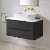 Harbour Clarity 900mm Wall Mounted Vanity Unit & Countertop - Bardolino Driftwood Oak
