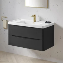 Harbour Clarity 900mm Wall Hung Vanity Unit & Basin - Indigo Blue 12 Harbour Clarity 900mm Wall Hung Vanity Unit & Basin - Indigo Blue -Vado Shop harbour clarity matt graphitegrey 900mm wallhung vanity unit lifestyle