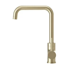 Vellamo Koro U Spout Single Lever Mono Kitchen Mixer Tap - Brushed Brass -Vado Shop harbour clarity u spout brushed brass kitchen mixer tap cutout 2