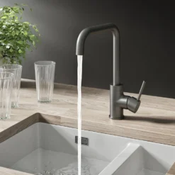 Vellamo Koro U Spout Single Lever Mono Kitchen Mixer Tap - Gunmetal
