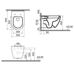 Harbour Clarity Rimless Wall Hung Toilet & Soft Close Seat -Vado Shop harbour clarity wall hung toilet soft close seat tech