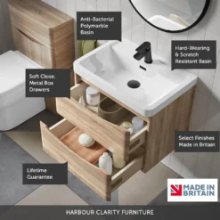 Harbour Clarity 900mm Wall Hung Vanity Unit & Basin - Indigo Blue 15 Harbour Clarity 900mm Wall Hung Vanity Unit & Basin - Indigo Blue -Vado Shop harbour clarity wall hung vanity unit callout
