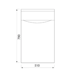 Harbour Clarity 500mm Back To Wall WC Unit - Gloss White -Vado Shop harbour clarity wc unit tech drawing