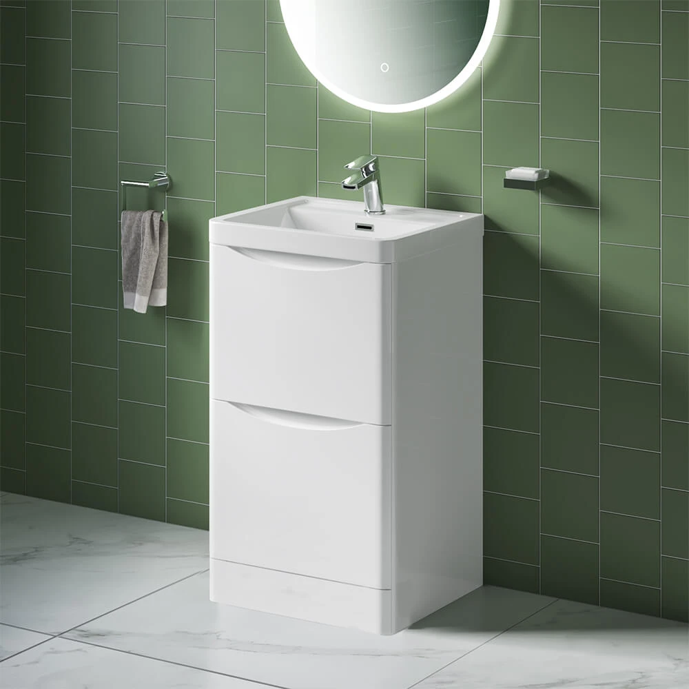 Harbour Clarity 500mm Floorstanding Vanity Unit & Basin - Bardolino Driftwood Oak 1 Harbour Clarity 500mm Floorstanding Vanity Unit & Basin - Bardolino Driftwood Oak