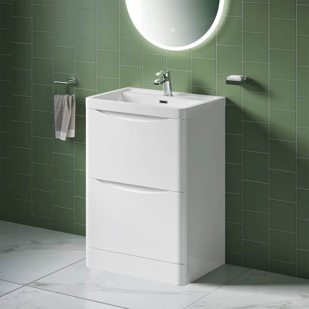 Harbour Clarity 600mm Floorstanding Vanity Unit & Basin - Bardolino Driftwood Oak 2 Harbour Clarity 600mm Floorstanding Vanity Unit & Basin - Bardolino Driftwood Oak - Image 2