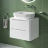 Harbour Clarity 600mm Wall Mounted Vanity Unit & Countertop - Gloss White