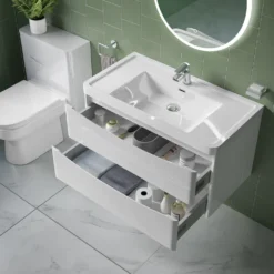 Harbour Clarity 900mm Wall Hung Vanity Unit & Basin - Indigo Blue 16 Harbour Clarity 900mm Wall Hung Vanity Unit & Basin - Indigo Blue -Vado Shop harbour clarity white gloss 900mm wallhung vanity unit lifestyle2