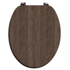 Harbour Dark Oak Vinyl Wrapped Soft Close Wooden Toilet Seat