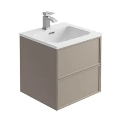 Harbour Form 500mm Wall Mounted Vanity Unit & Basin - French Grey -Vado Shop harbour form 500mm french grey wall mounted vanity cutout